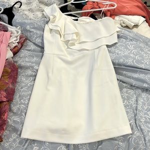 French connection white one shoulder minidress
